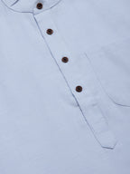 Jompers Men's Blue Cotton Solid Kurta Pyjama