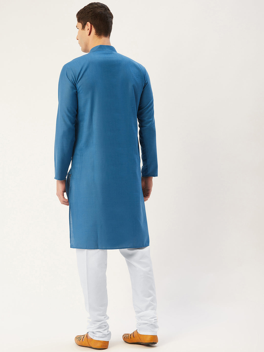Jompers Men's peacock Cotton Solid Kurta Pyjama
