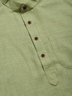 Jompers Men's Pista Cotton Solid Kurta Only