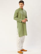 Jompers Men's Pista Cotton Solid Kurta Pyjama