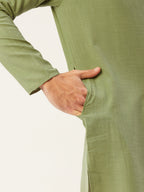 Jompers Men's Pista Cotton Solid Kurta Only