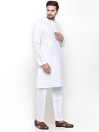 Jompers Men White Solid Kurta with Pyjamas - Distacart