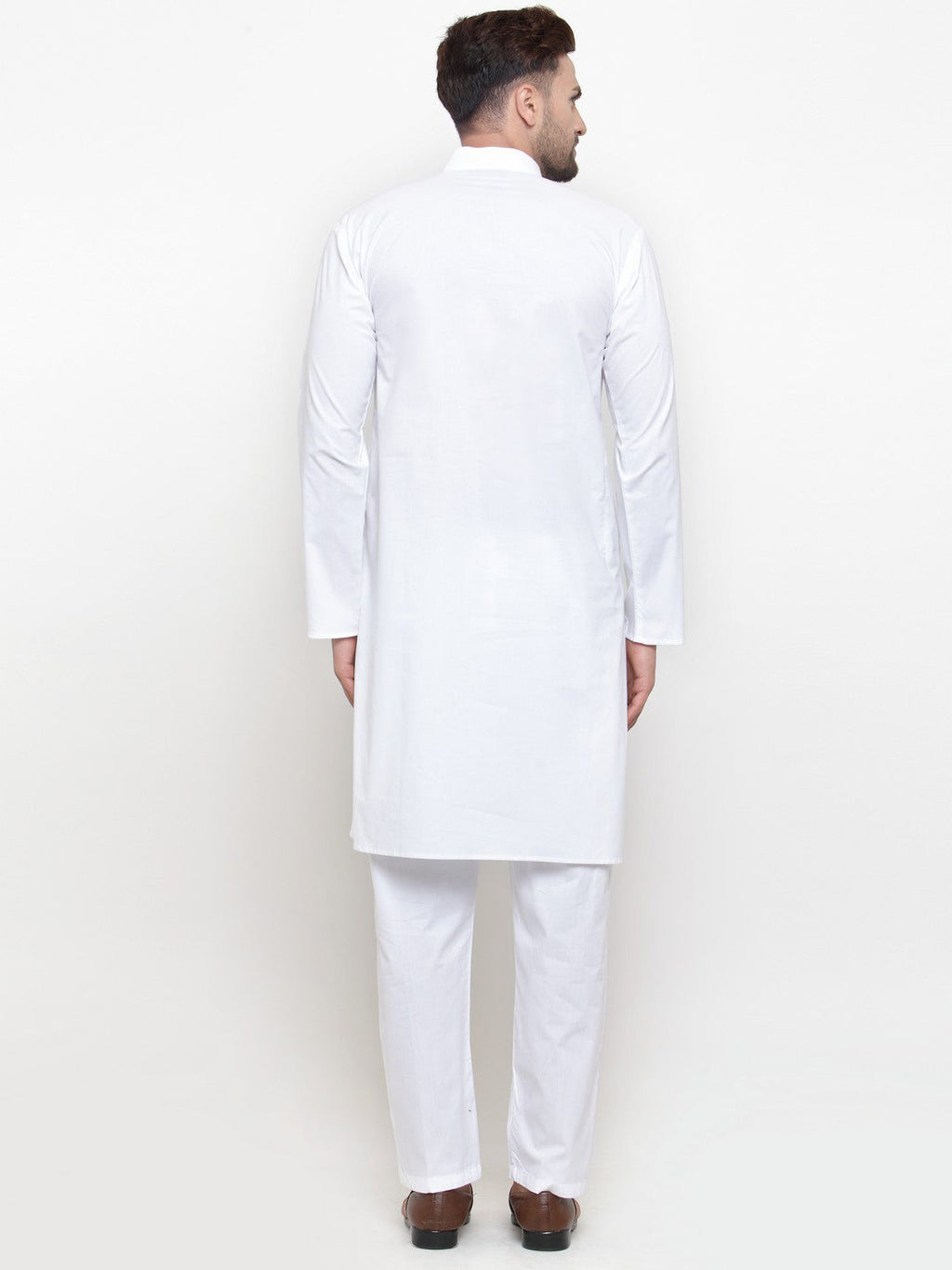 Jompers Men White Solid Kurta with Pyjamas - Distacart