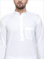 Jompers Men White Solid Kurta with Pyjamas - Distacart