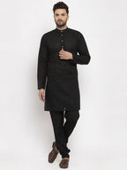 Jompers Men Black Chikan Kurta Only - Distacart