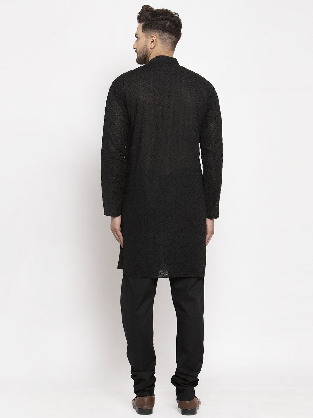 Jompers Men Black Chikan Kurta Only - Distacart
