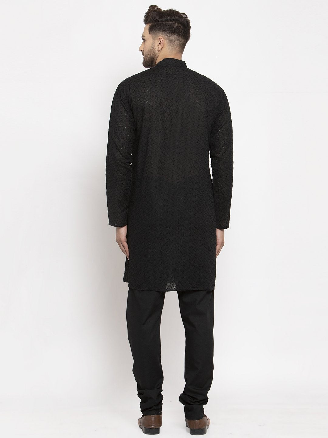 Jompers Men Black Chikan Kurta Only - Distacart