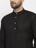 Jompers Men Black Chikan Kurta Only - Distacart
