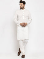 Jompers Men Cream Chikan Kurta Only - Distacart