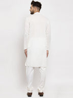 Jompers Men Cream Chikan Kurta Only - Distacart