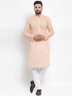 Jompers Men Orange Chikan Kurta Only - Distacart