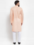 Jompers Men Orange Chikan Kurta Only - Distacart