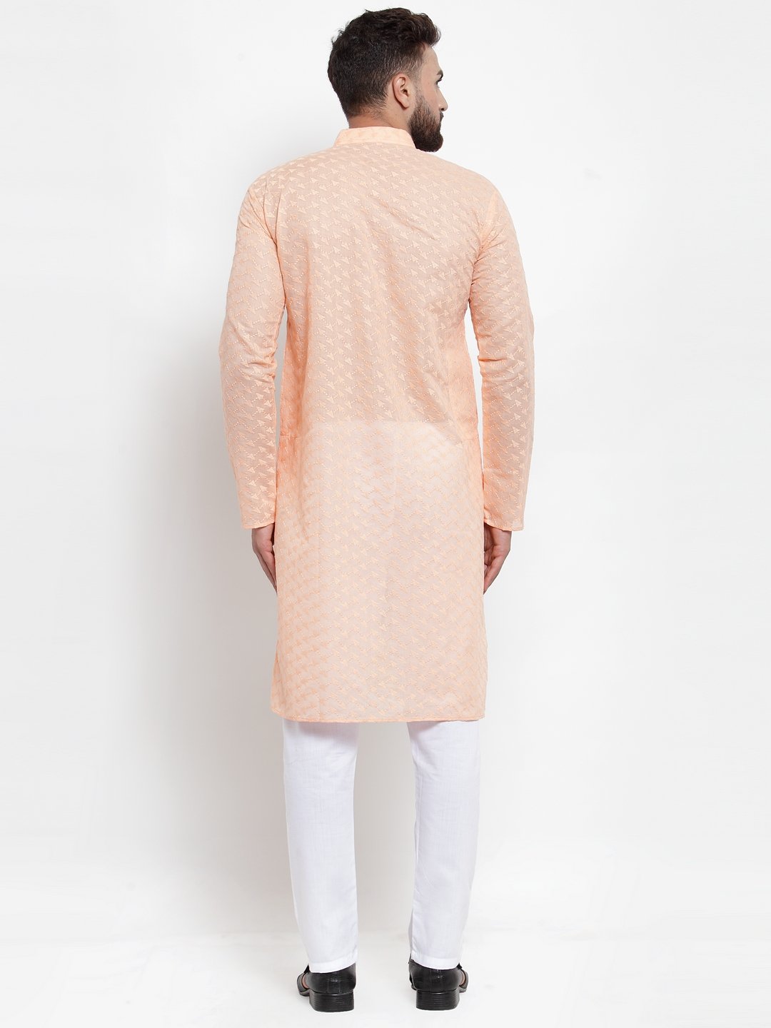 Jompers Men Orange Chikan Kurta Only - Distacart