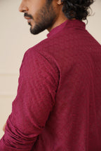 Jompers Men's Purple Chikan Kurta Only