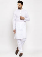 Jompers Men White Chikan Kurta Only - Distacart