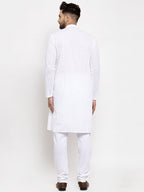 Jompers Men White Chikan Kurta with Churidar - Distacart