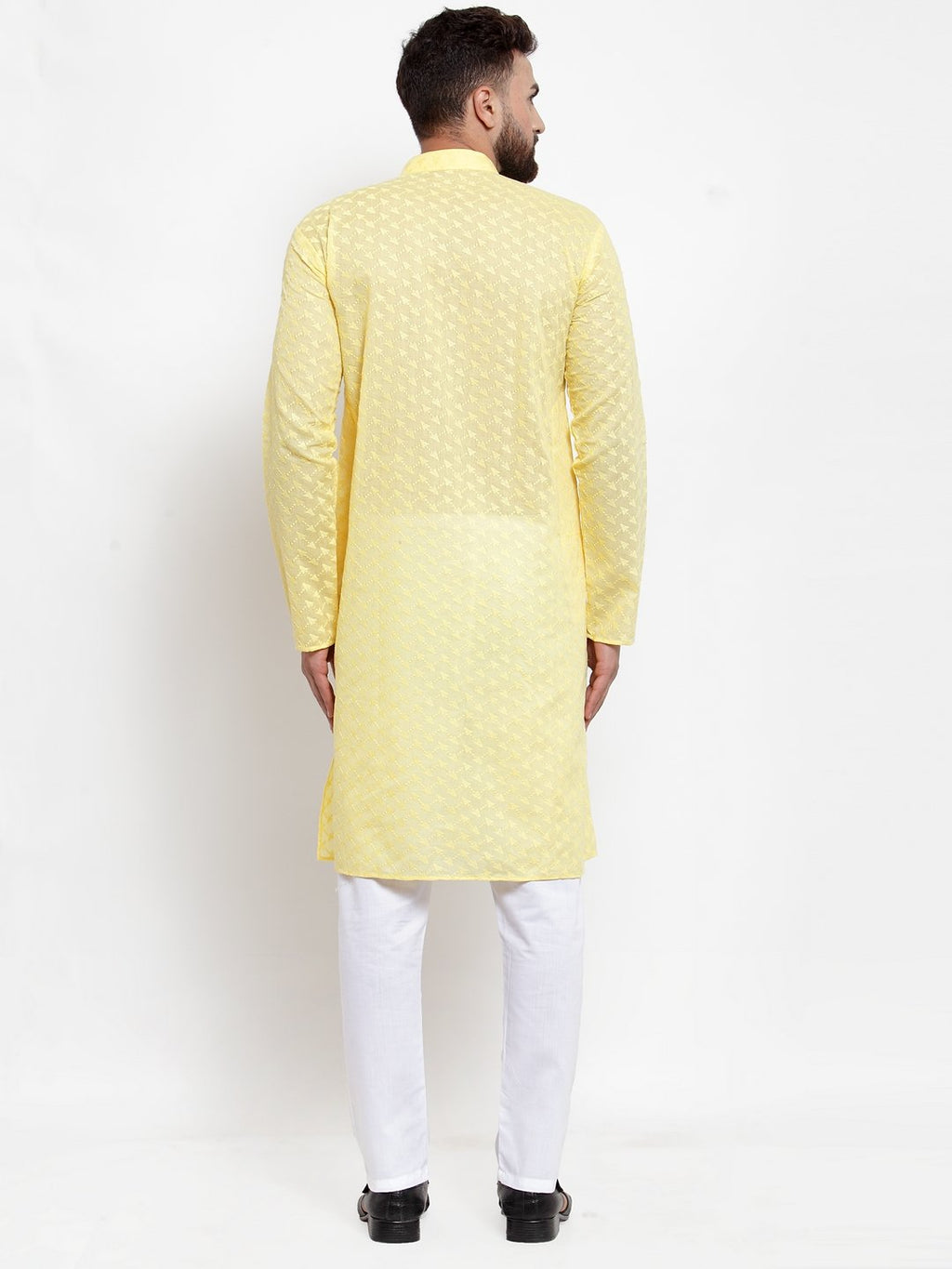 Jompers Men Yellow Chikan Kurta Only - Distacart