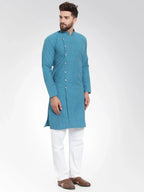 Jompers Men's Green Self Design Kurta Only