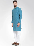 Jompers Men's Green Self Design Kurta Only