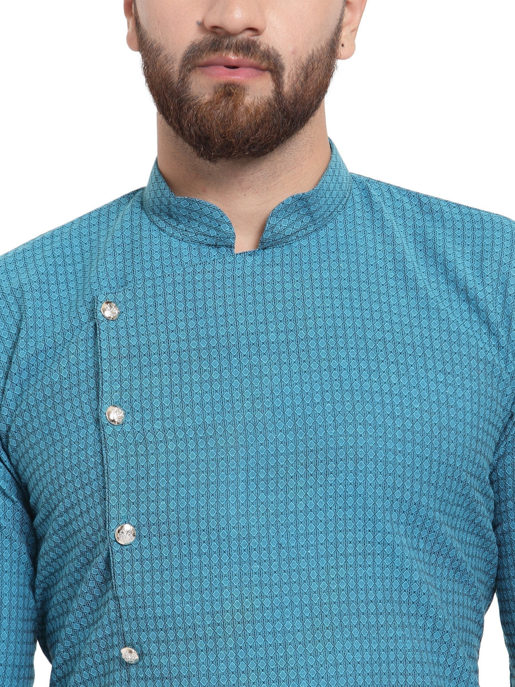 Jompers Men's Green Self Design Kurta Only