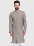 Jompers Men's Grey Self Design Kurta Only