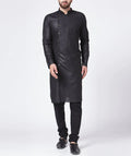 Jompers Men's Black Solid Kurta Only