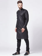 Jompers Men's Black Solid Kurta Only