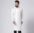 Jompers Men's White Solid Kurta Only