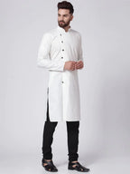 Jompers Men's White Solid Kurta Only