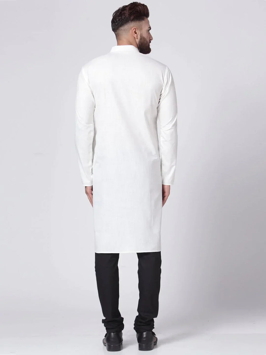 Jompers Men's White Solid Kurta Only