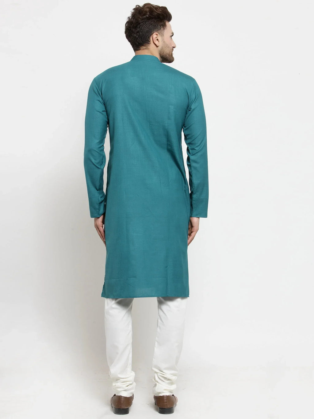 Jompers Men's Green Solid Kurta Only