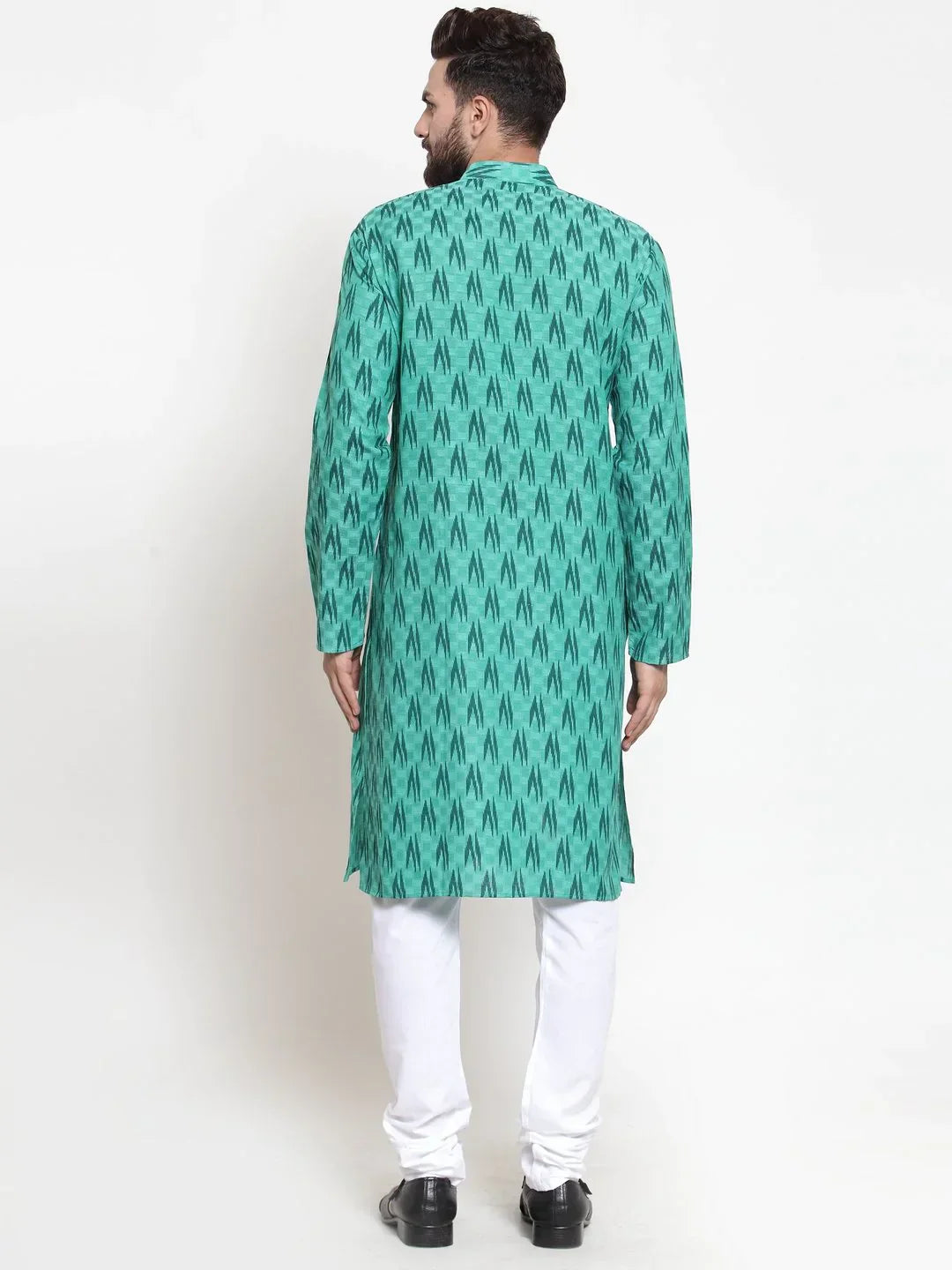 Jompers Men's Green Printed Kurta Only