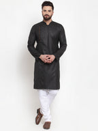 Jompers Men Black Solid Kurta with Churidar - Distacart