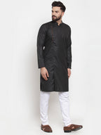 Jompers Men Black Solid Kurta Only - Distacart