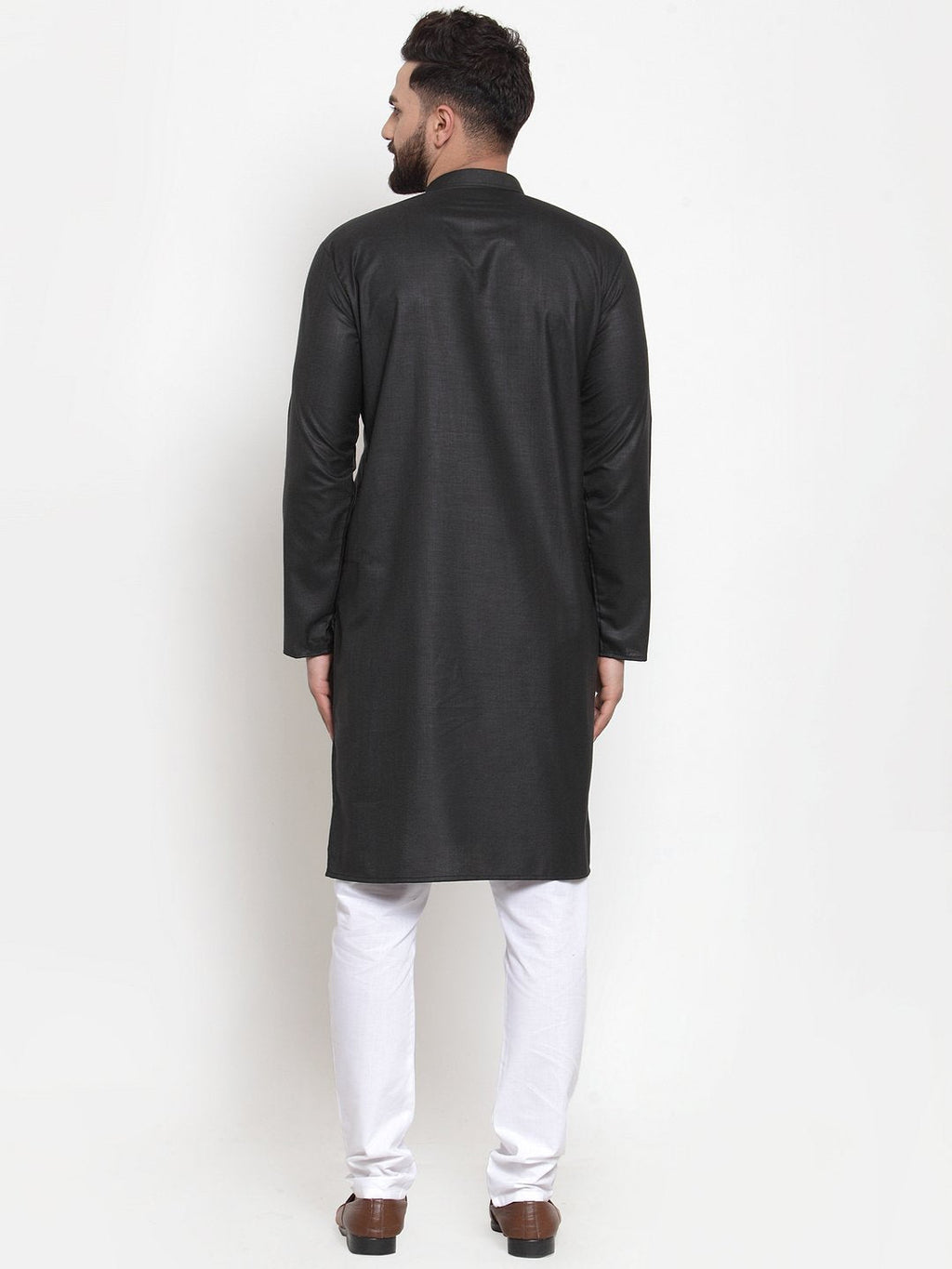 Jompers Men Black Solid Kurta with Churidar - Distacart