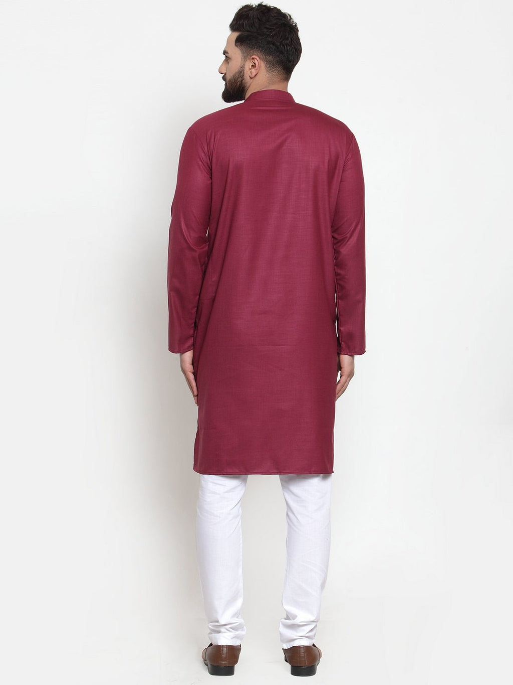 Jompers Men Maroon Solid Kurta Only - Distacart