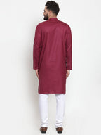 Jompers Men Maroon Solid Kurta Only - Distacart
