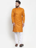 Jompers Men Mustard Solid Kurta with Churidar - Distacart
