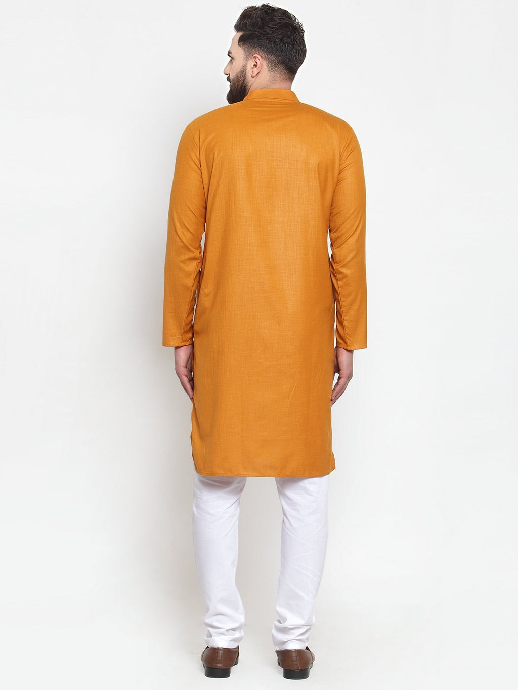 Jompers Men Mustard Solid Kurta with Churidar - Distacart