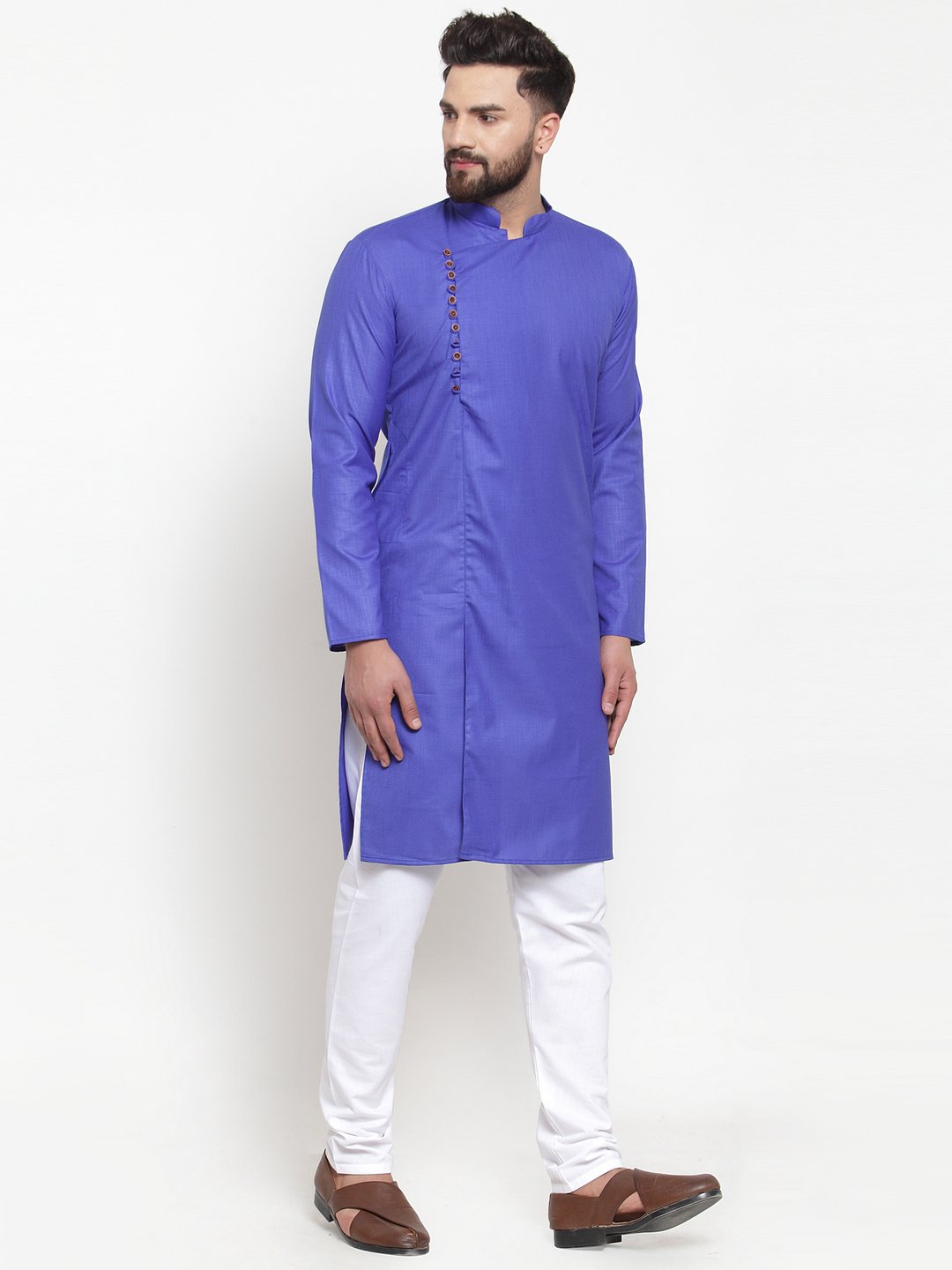 Jompers Men Royal-Blue Solid Kurta Only - Distacart