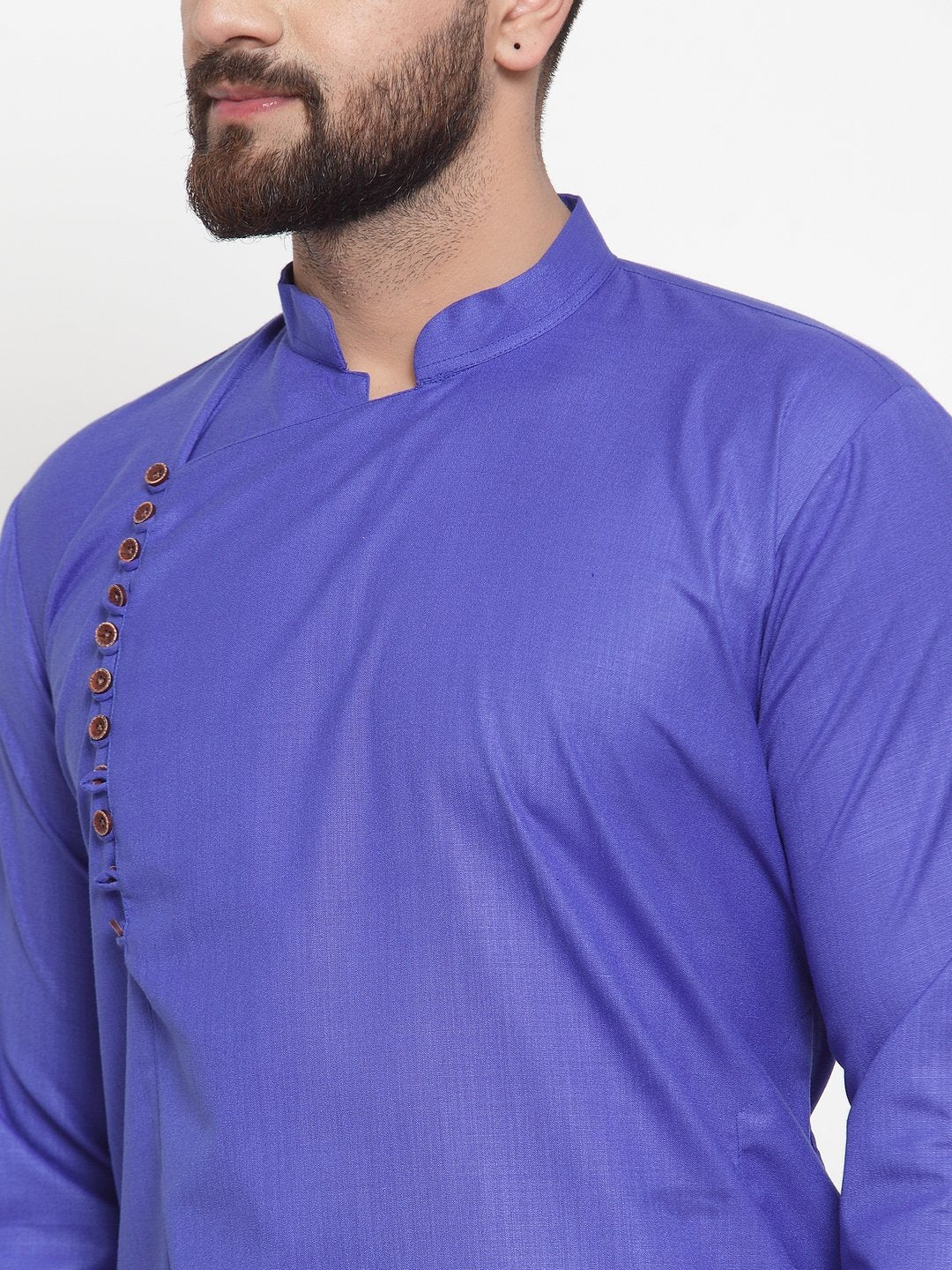 Jompers Men Royal-Blue Solid Kurta Only - Distacart