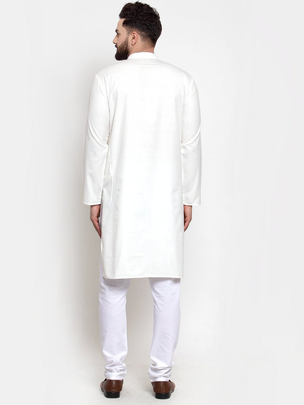 Jompers Men White Solid Kurta with Churidar - Distacart