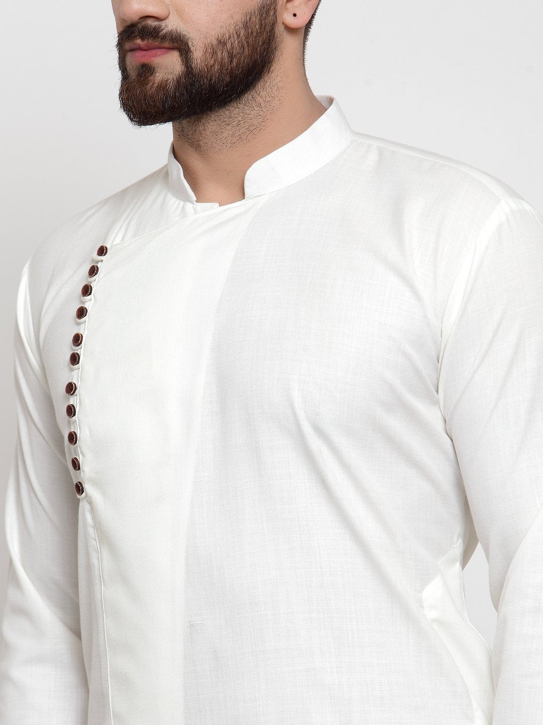 Jompers Men White Solid Kurta with Churidar - Distacart