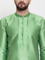 Jompers Men Green & White Self Design Kurta Only - Distacart
