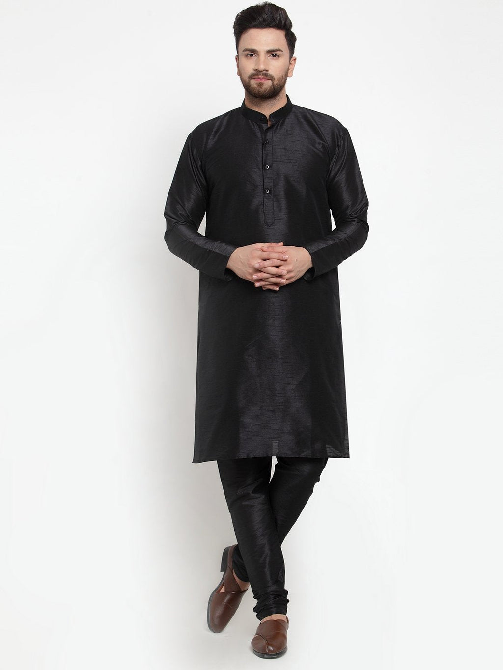 Jompers Men Black Solid Kurta Only - Distacart