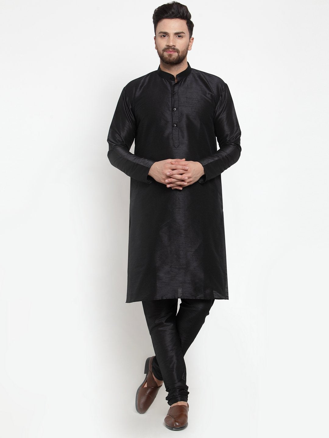 Jompers Men Black Solid Kurta Only - Distacart