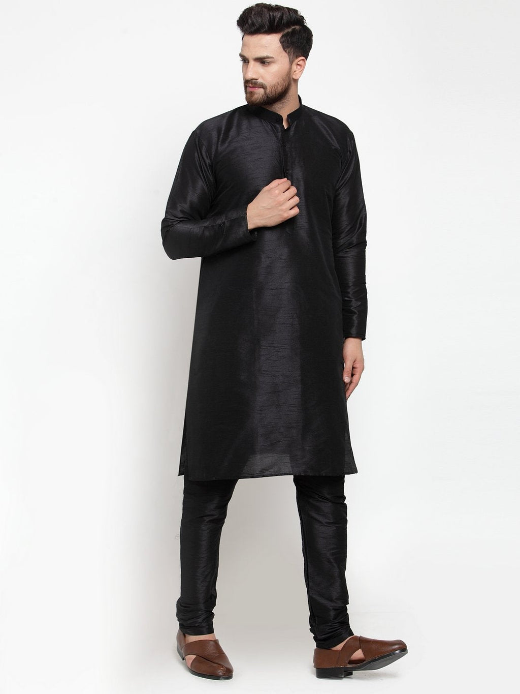 Jompers Men Black Solid Kurta Only - Distacart