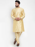 Jompers Men Golden Solid Kurta with Churidar - Distacart