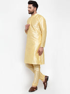 Jompers Men Golden Solid Kurta Only - Distacart