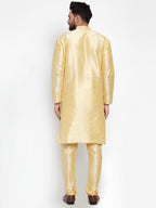 Jompers Men Golden Solid Kurta with Churidar - Distacart